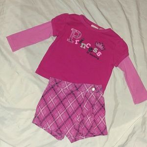 KIDS CONNECTION girls long sleeve shirt and skort.